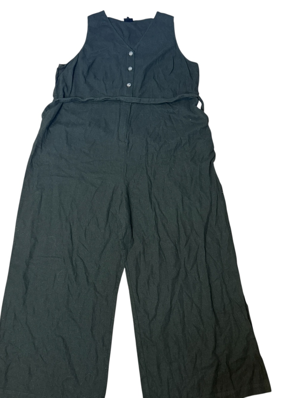 who what wear green wide leg sleeveless jumpsuit sz 3x women’s